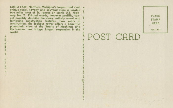 Curio Fair - Old Postcard